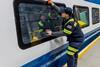 Alstom employee working on Amtrak NextGen Acela in Hornell compressed