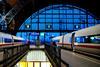 Leipzig,Train,Station,At,Night,With,Two,Speed,Trains,About
