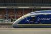 An e320 on the platform at London St Pancras International with new logo.