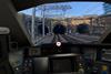 Driver's eye view from an LNER train cab approaching a tunnel on the East Coast Main Line
