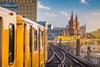 Panoramic,View,Of,Berliner,U-bahn,With,Oberbaum,Bridge,In,The