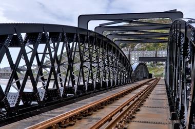 Barmouth,Railway,Bridge,Rails,Close,Up,,Pont,Abermaw,Viaduct,,Estuary,