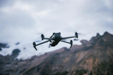 Drone,Flying,On,High,Altitude,Mountain,Top