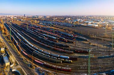02.14.2021.,Budapest,Hungary,Ferencvaros.,Marshalling,Yard,For,Railway,Cargo,Trains