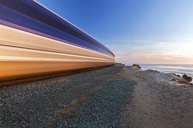 High,Speed,Train,Passing,Through,Del,Mar,Heights,Along,Pacific