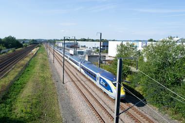Ashford,,England-,18,September,2021:,Eurostar,Train,Going,Under,A