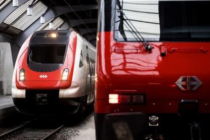 Modern Swiss Federal Railways (SBB) trains