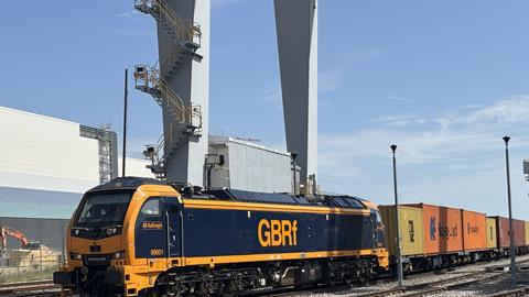 99001 leaves London Gateway to Hams Hall, on its first commercial service