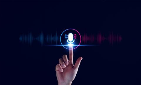 Voice,Recording.,Man,Touching,Microphone,Icon,On,Smart,Phone.,Mobile
