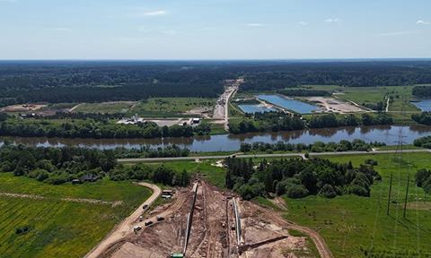 Neris bridge construction site