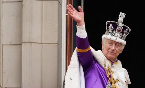 King,Charles,Iii,Steps,Out,,Waves,From,Buckingham,Palace,After