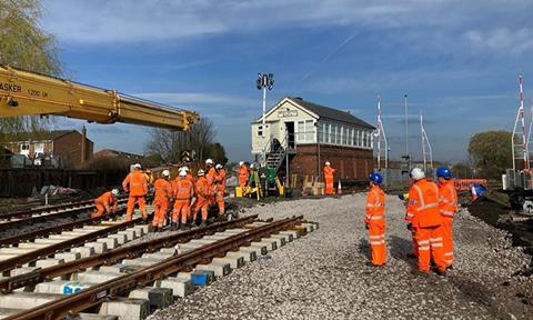Engineers working to install new track on the Northumberland Line, Network Rail (1)_cropped