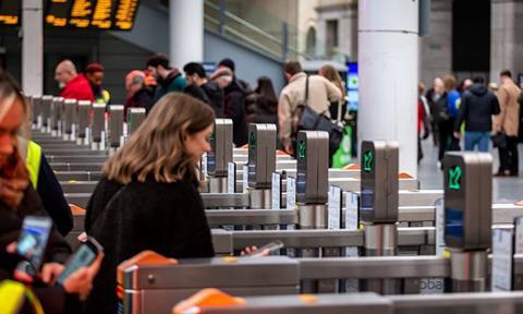 Image shows customer at ticket gateline_cropped