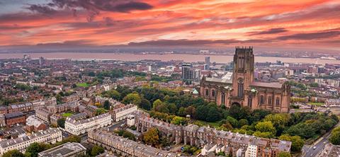 Beautiful,Sunset,View,Of,Theliverpool,Cathedral,In,Liverpool,,Uk.