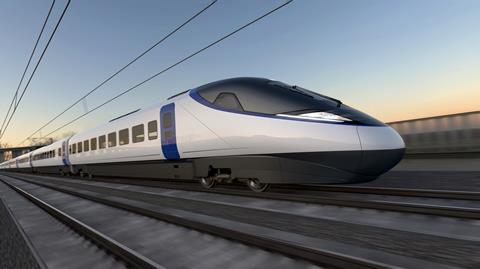 Artists impression of an HS2 train from the side[2]