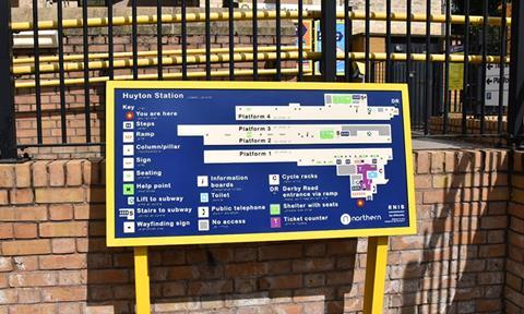 This image shows the new Braille map at Huyton station