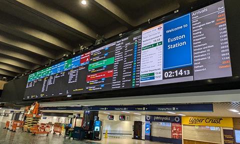 London Euston passenger information screen