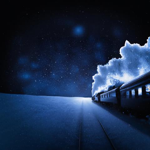 Wide,Angled,Viewpoint,Of,A,Moving,Steam,Train,Cutting,Across