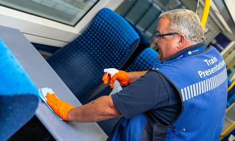 Image shows Train Presentation Operative on-board a Northern train