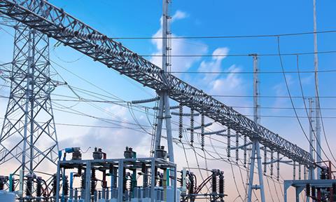 High voltage power transformer substation